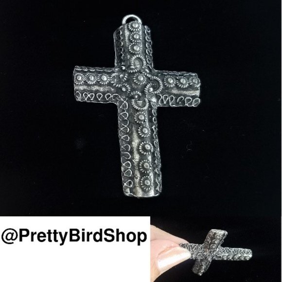 1-of-a-kind CROSS Pendant pewter lead free - Picture 1 of 5